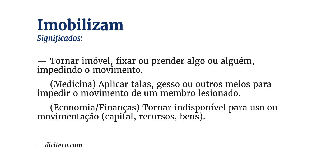 Significado de imobilizam