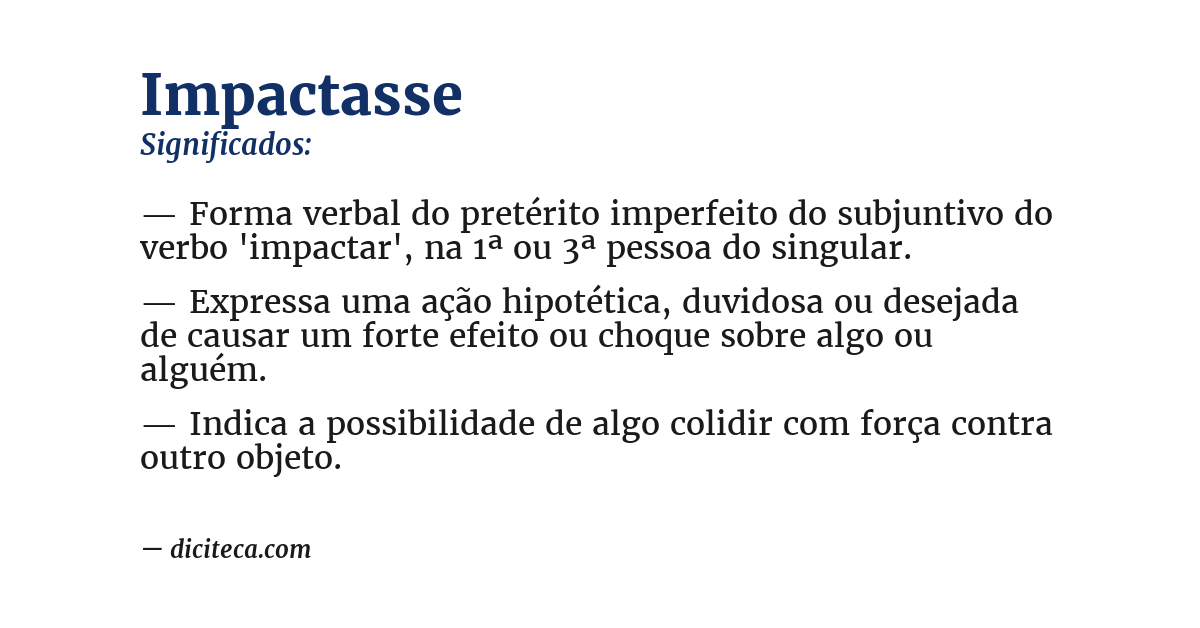 Significado de impactasse