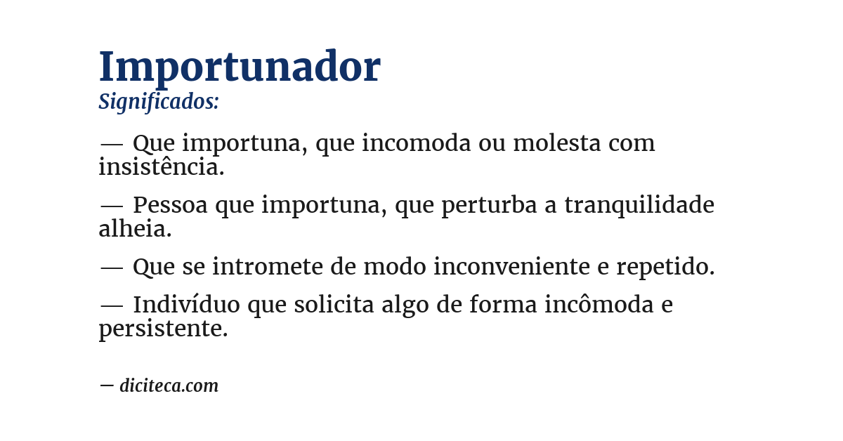 Significado de importunador