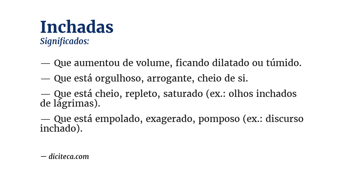 Significado de inchadas