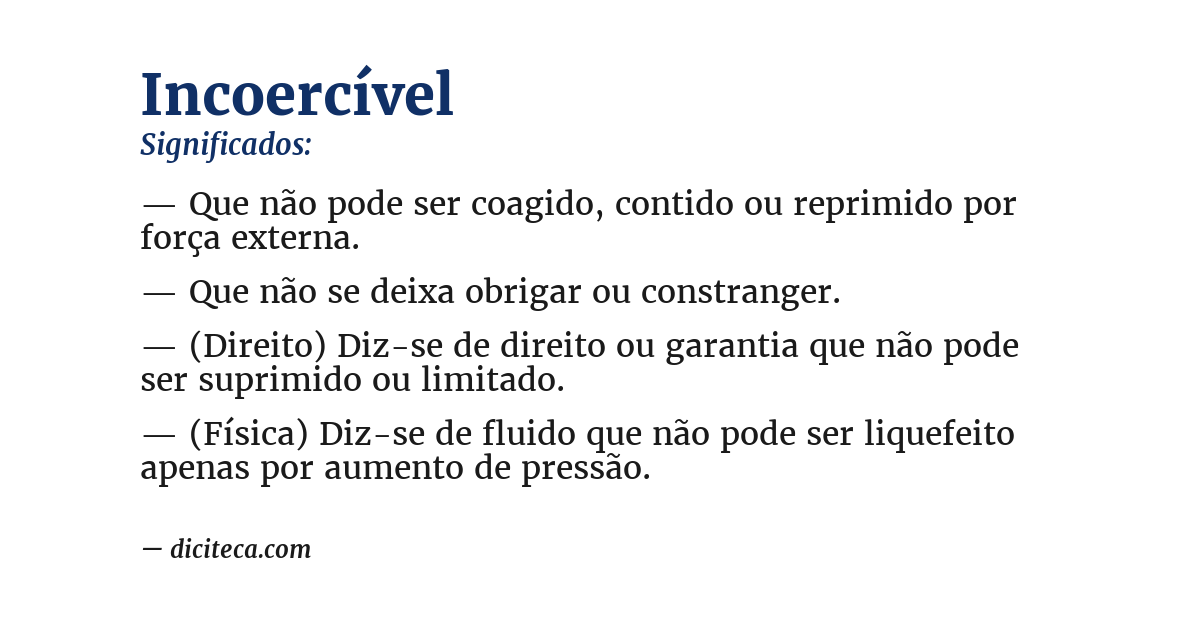 Significado de incoercível