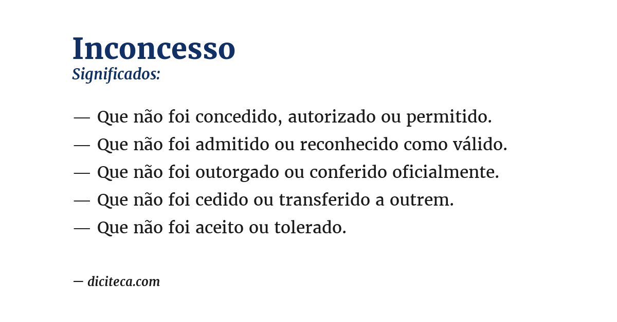Significado de inconcesso