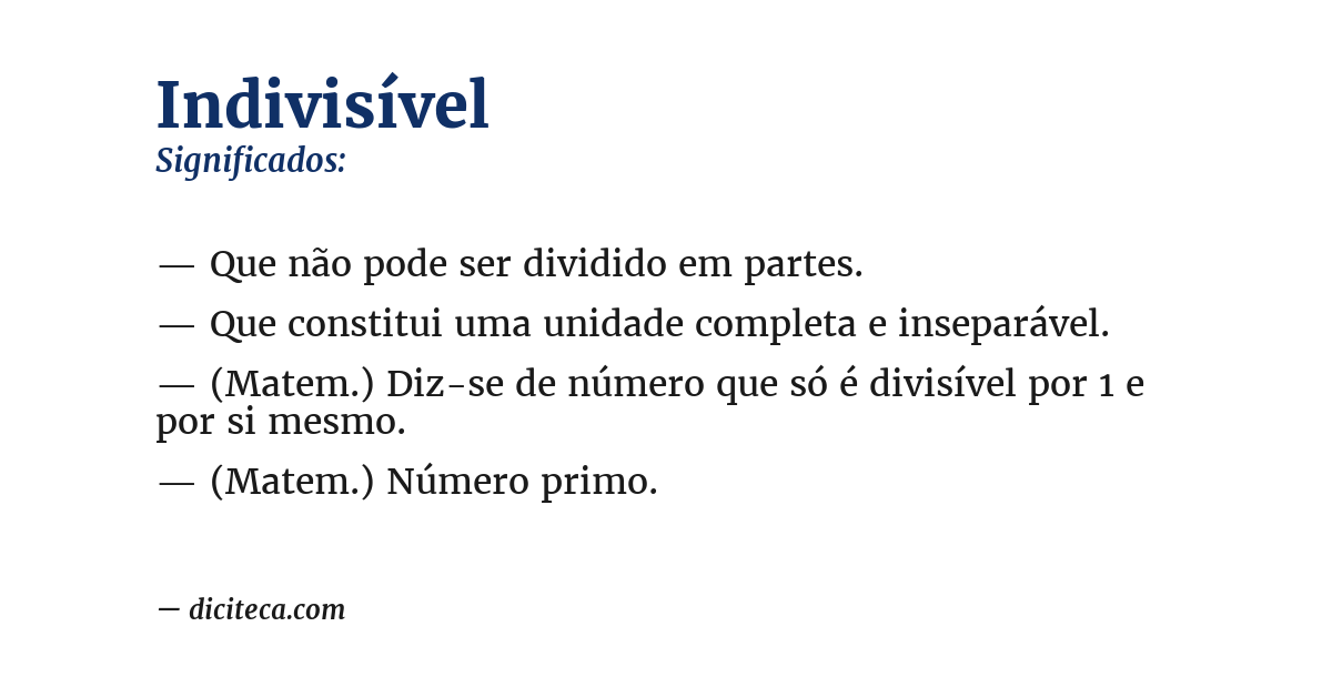 Significado de indivisível