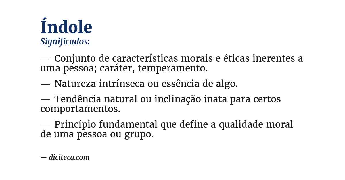 Significado de índole