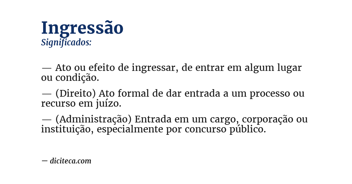 Significado de ingressão