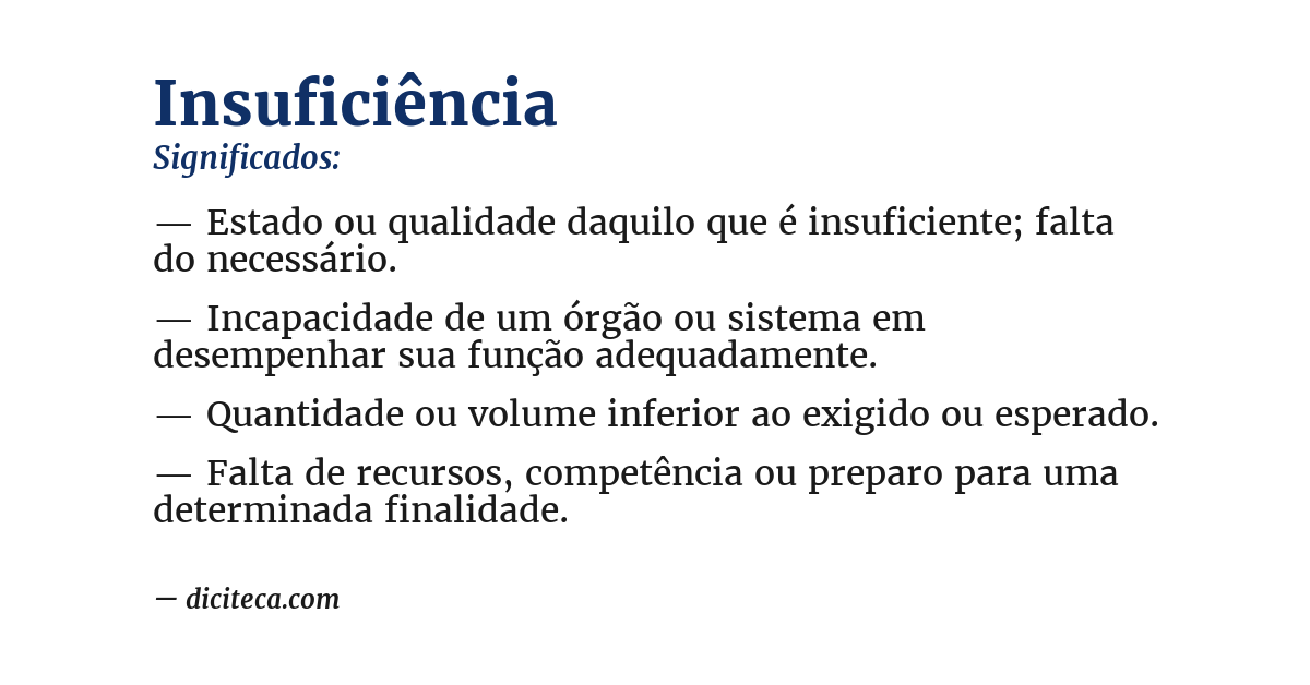 Significado de insuficiência