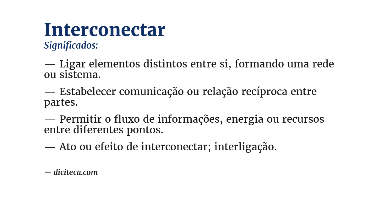 Significado de interconectar