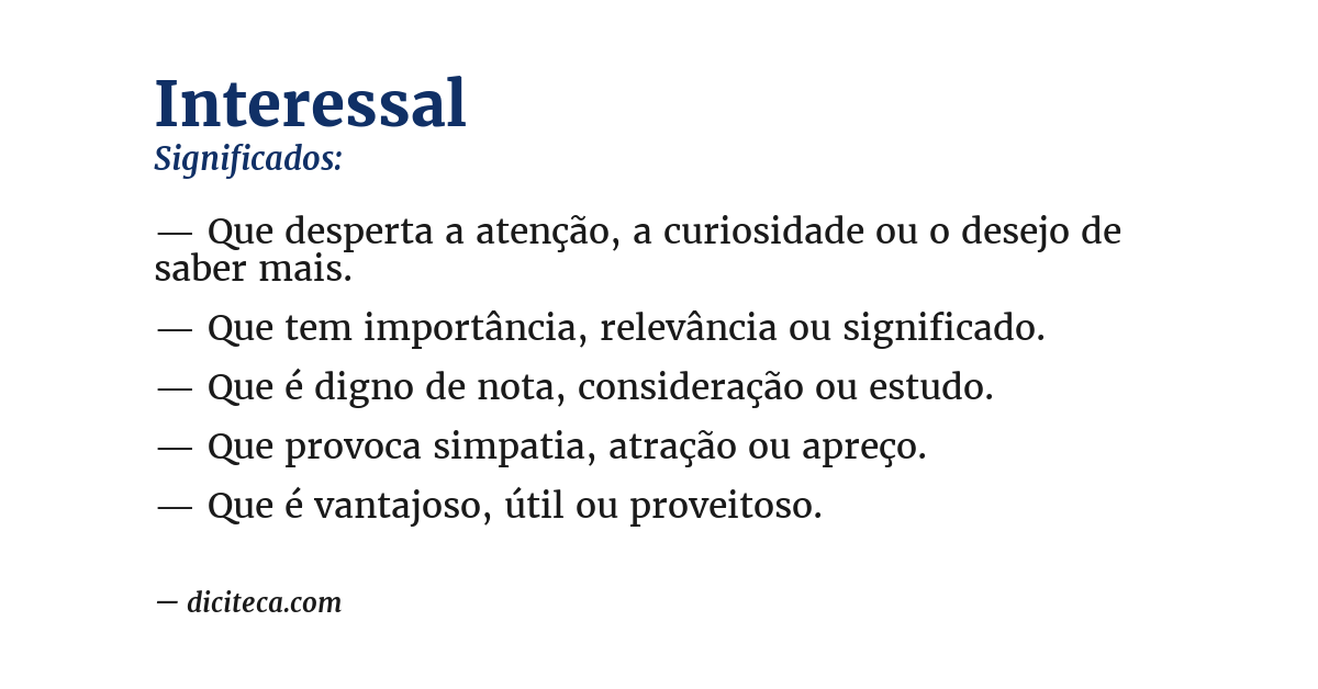 Significado de interessal