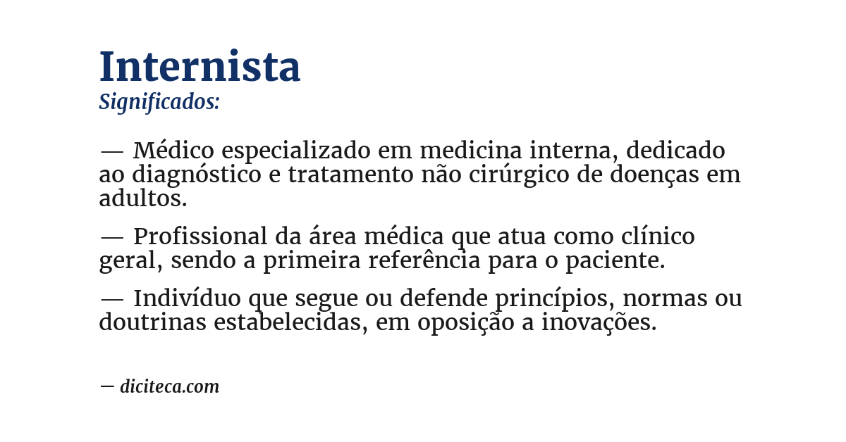 Significado de internista