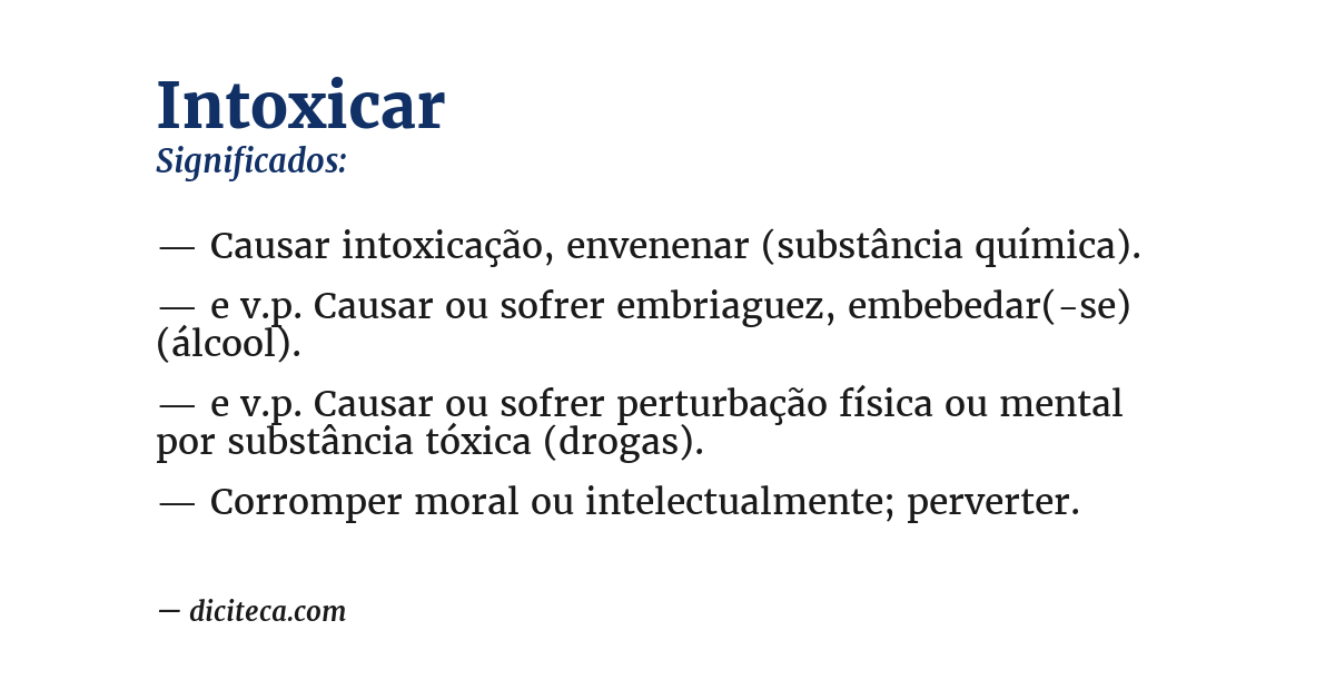Significado de intoxicar