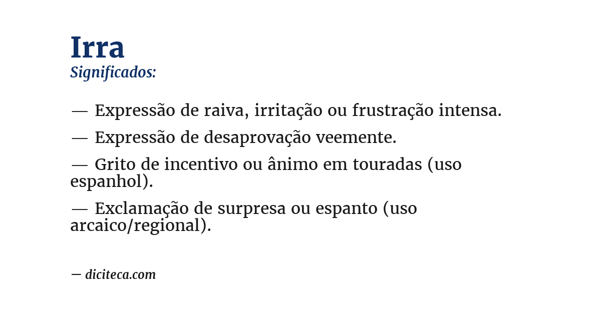 Significado de irra