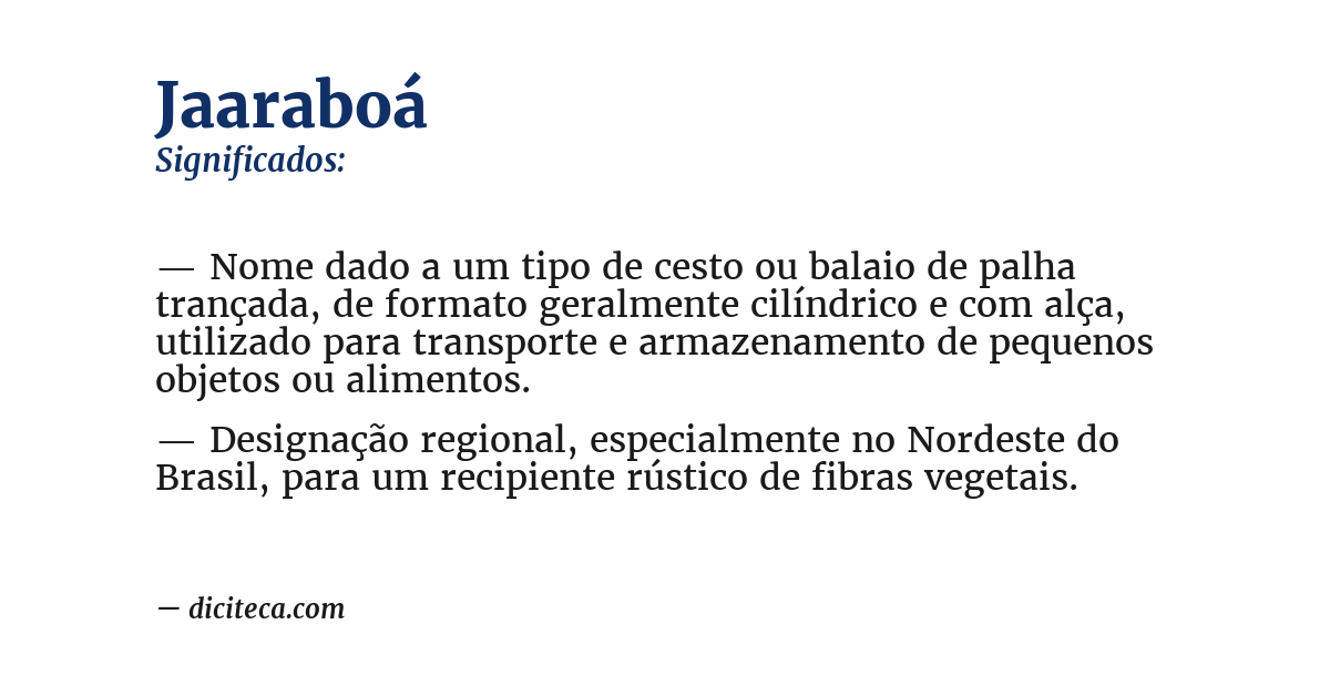 Significado de jaaraboá