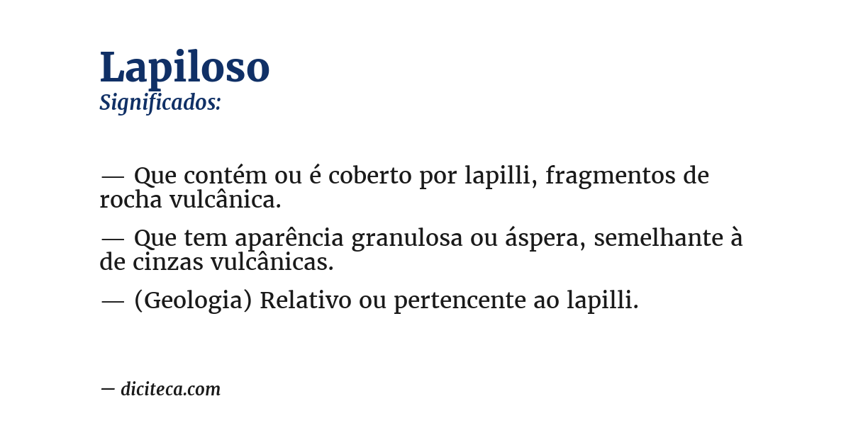 Significado de lapiloso