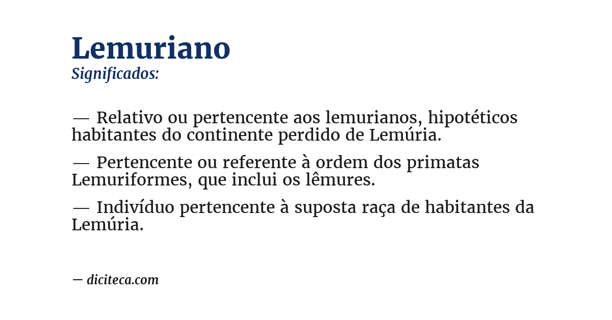Significado de lemuriano