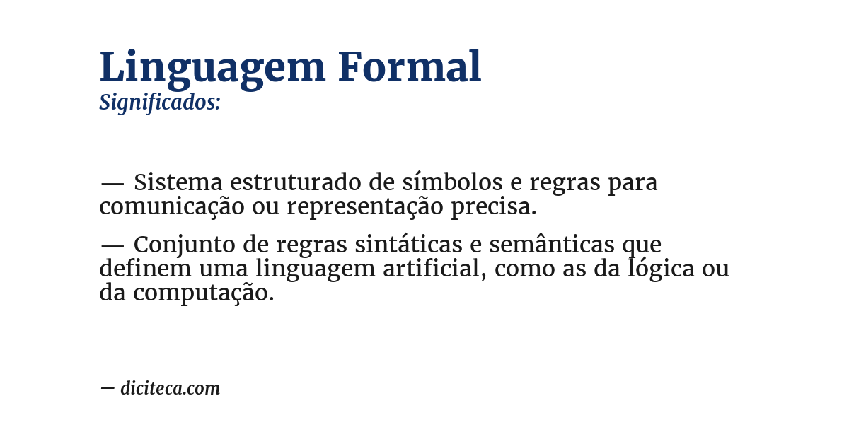 Significado de linguagem formal