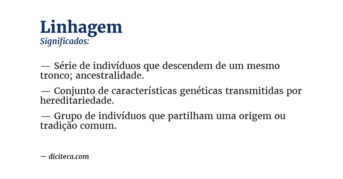 Significado de linhagem