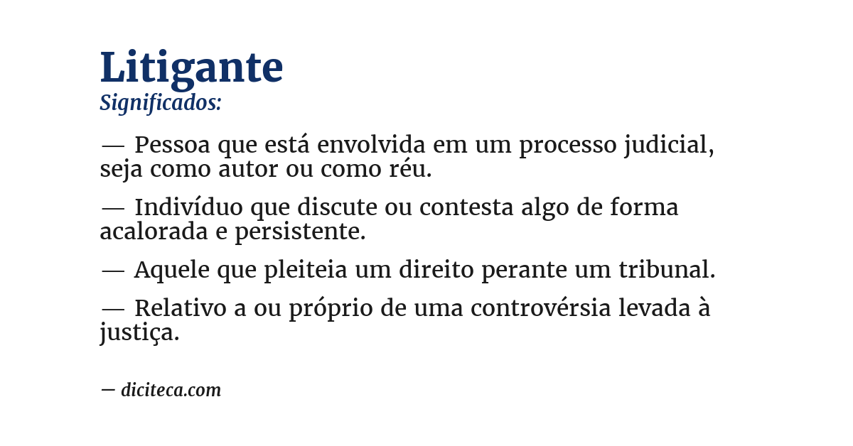 Significado de litigante