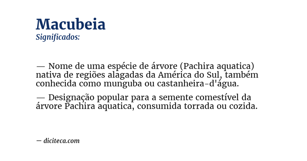 Significado de macubeia