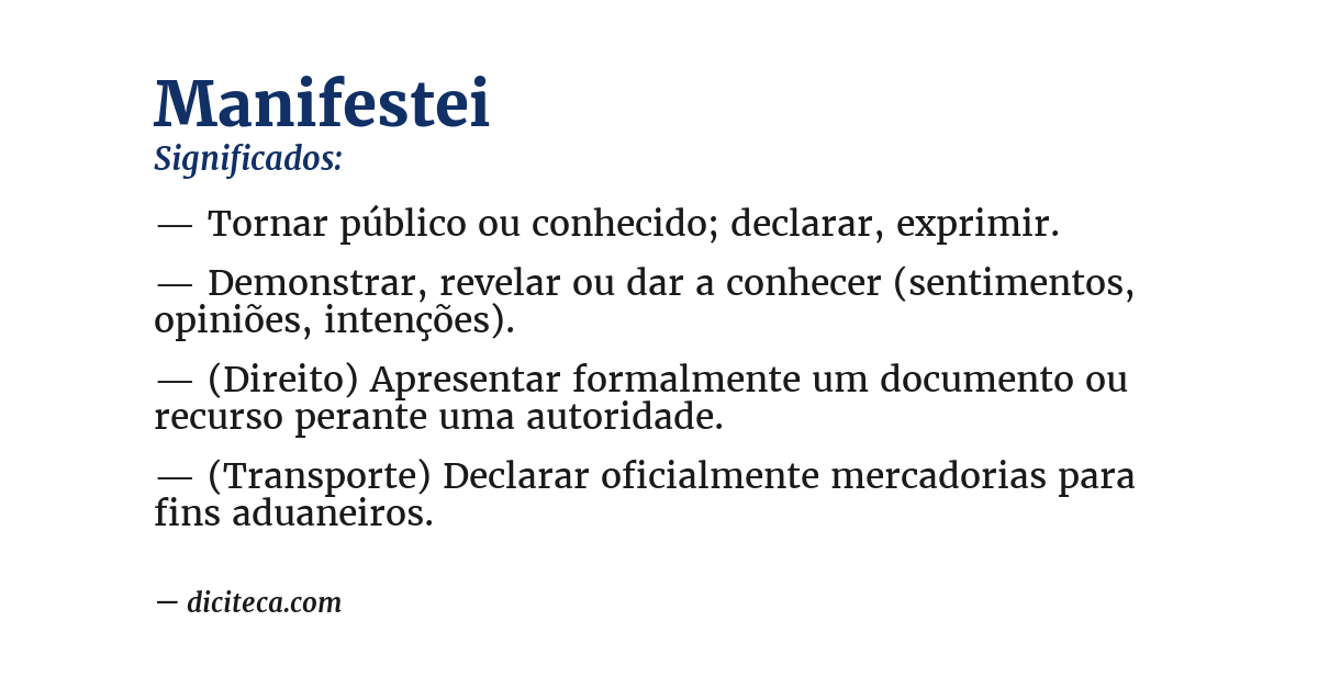 Significado de manifestei