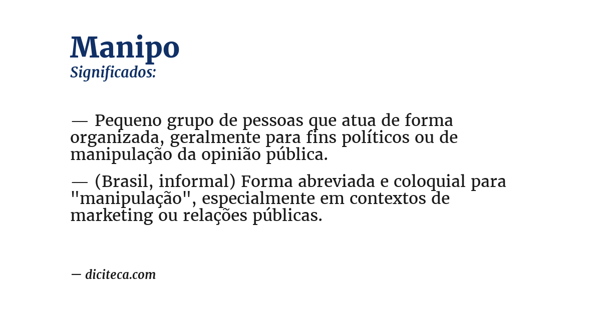 Significado de manipo