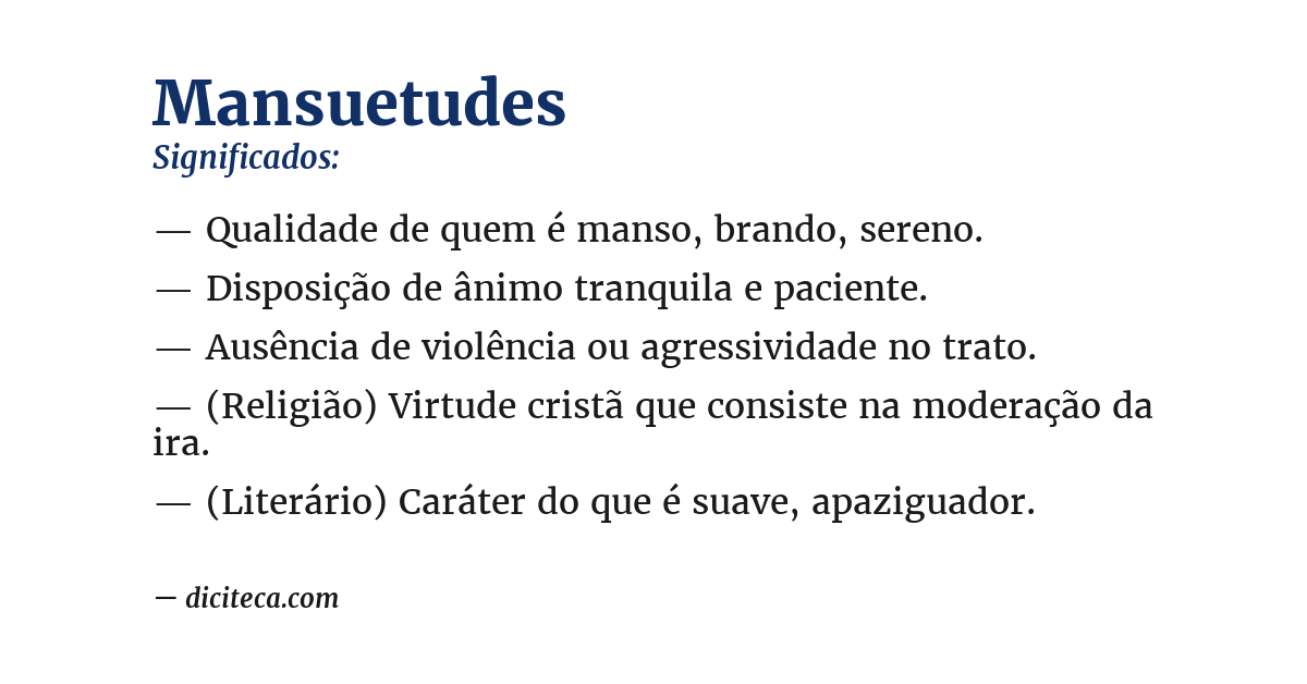 Significado de mansuetudes