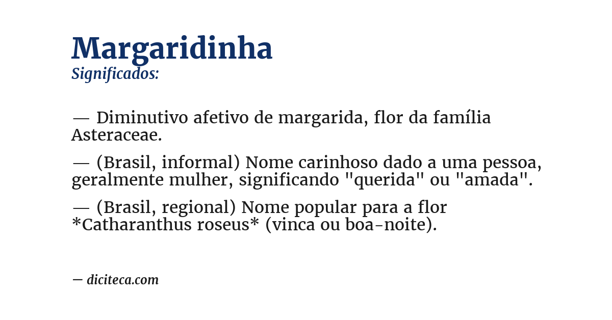 Significado de margaridinha