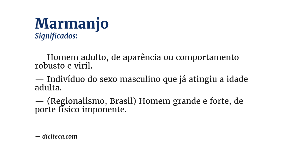 Significado de marmanjo