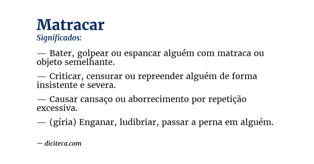Significado de matracar
