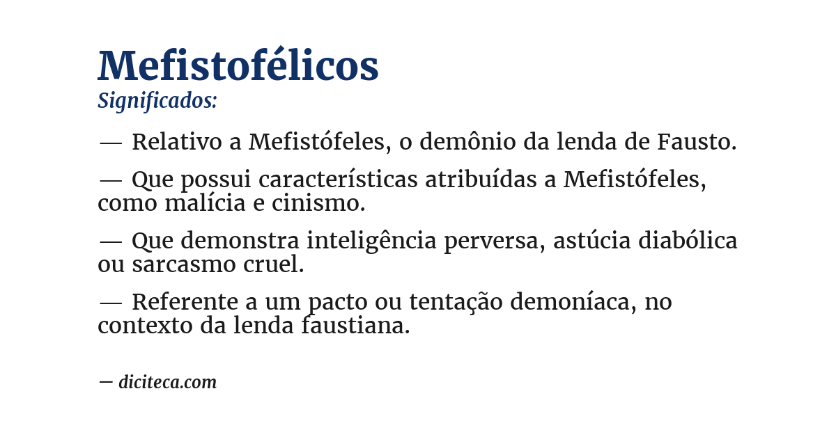Significado de mefistofélicos