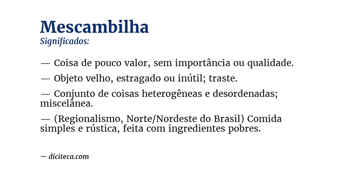 Significado de mescambilha