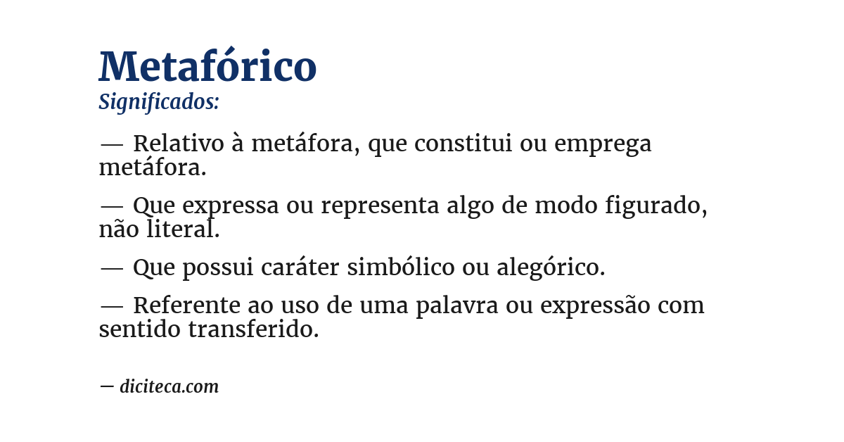 Significado de metafórico