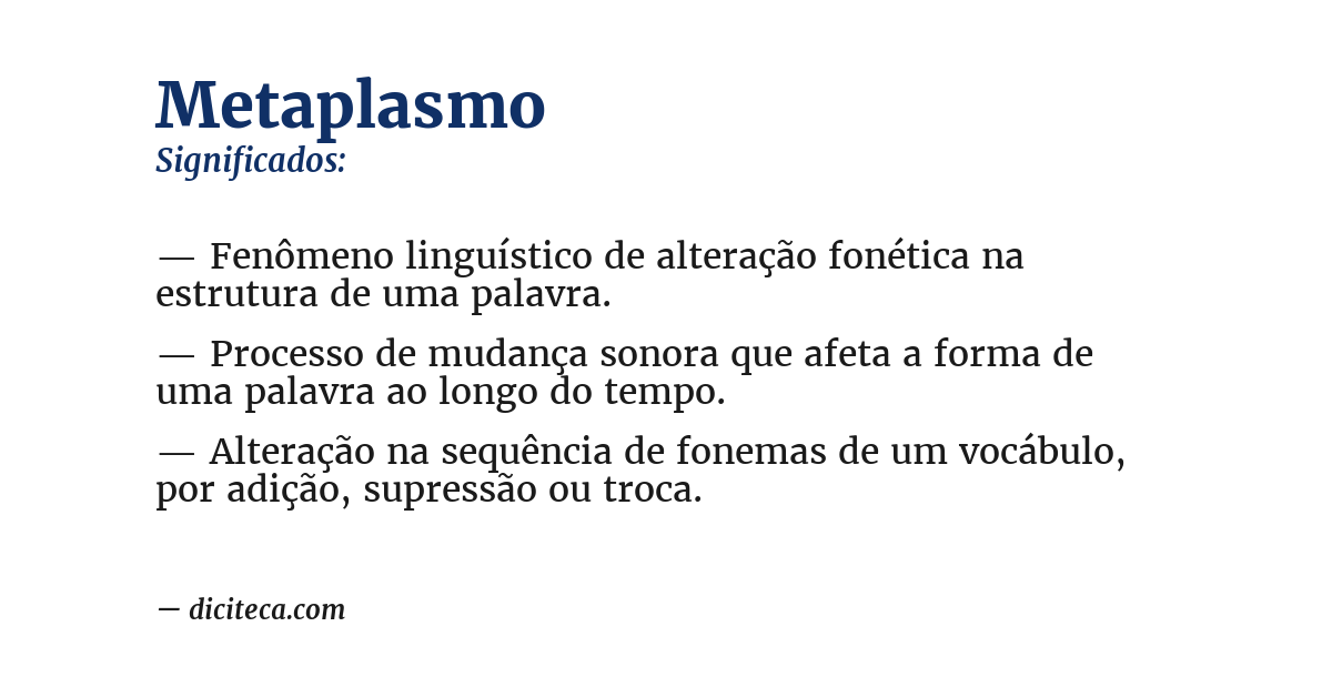 Significado de metaplasmo
