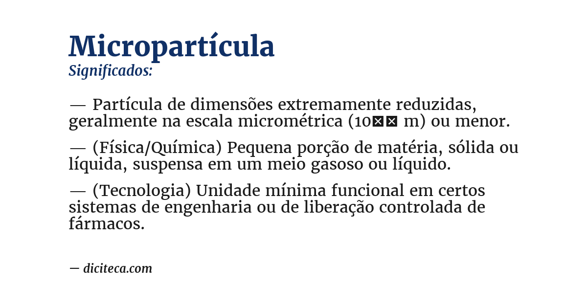 Significado de micropartícula