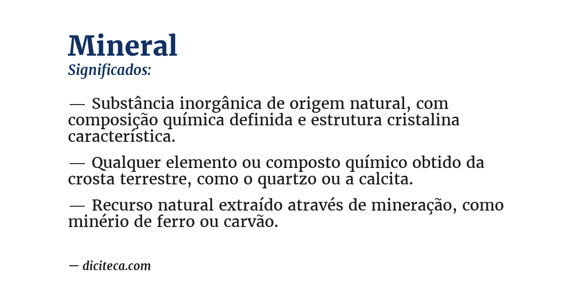 Significado de mineral