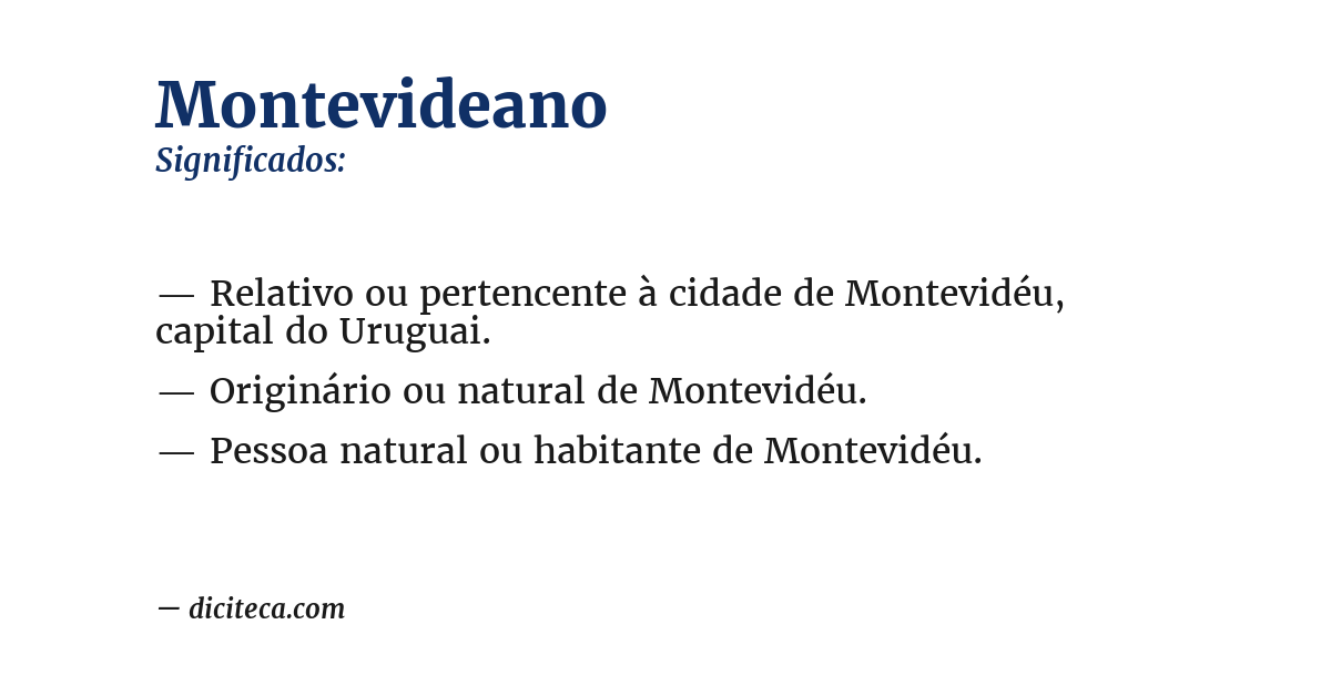 Significado de montevideano
