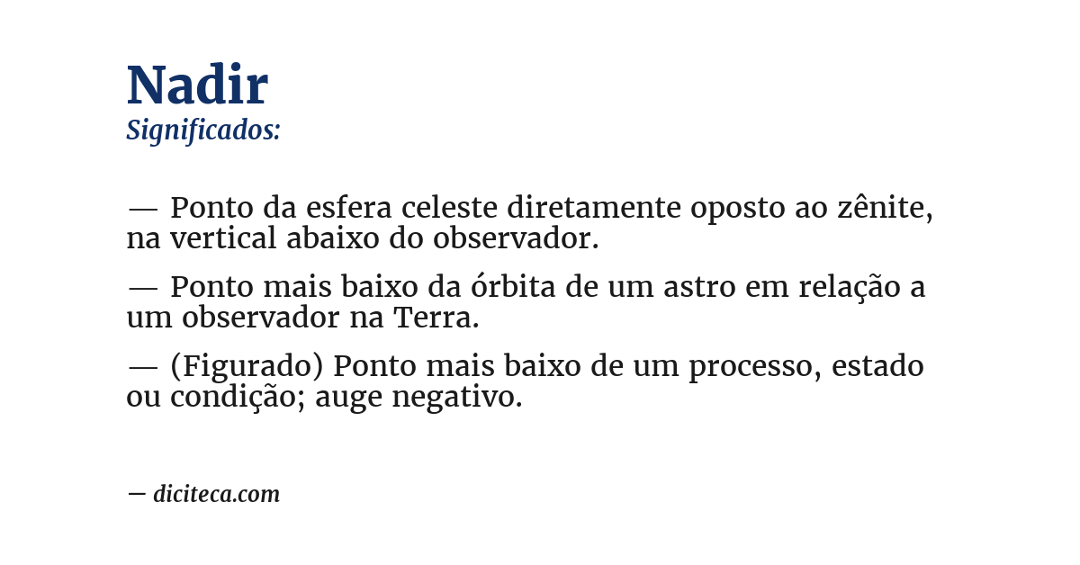 Significado de nadir