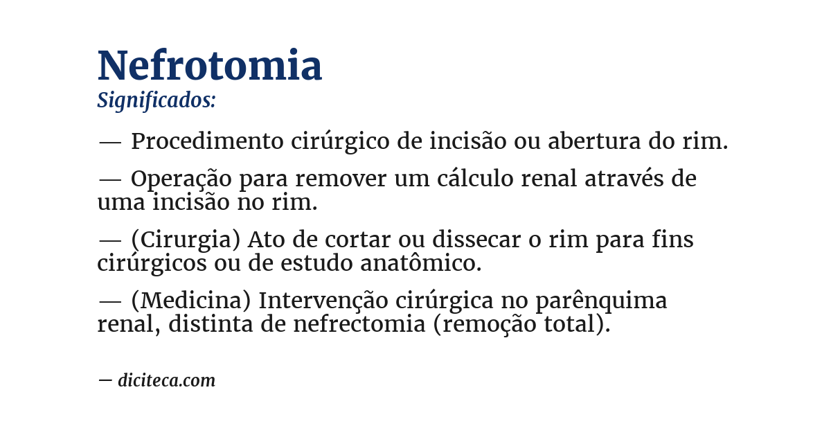 Significado de nefrotomia