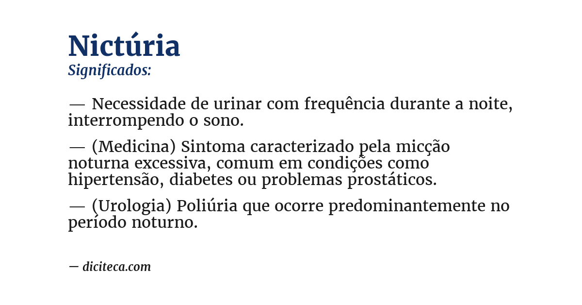 Significado de nictúria