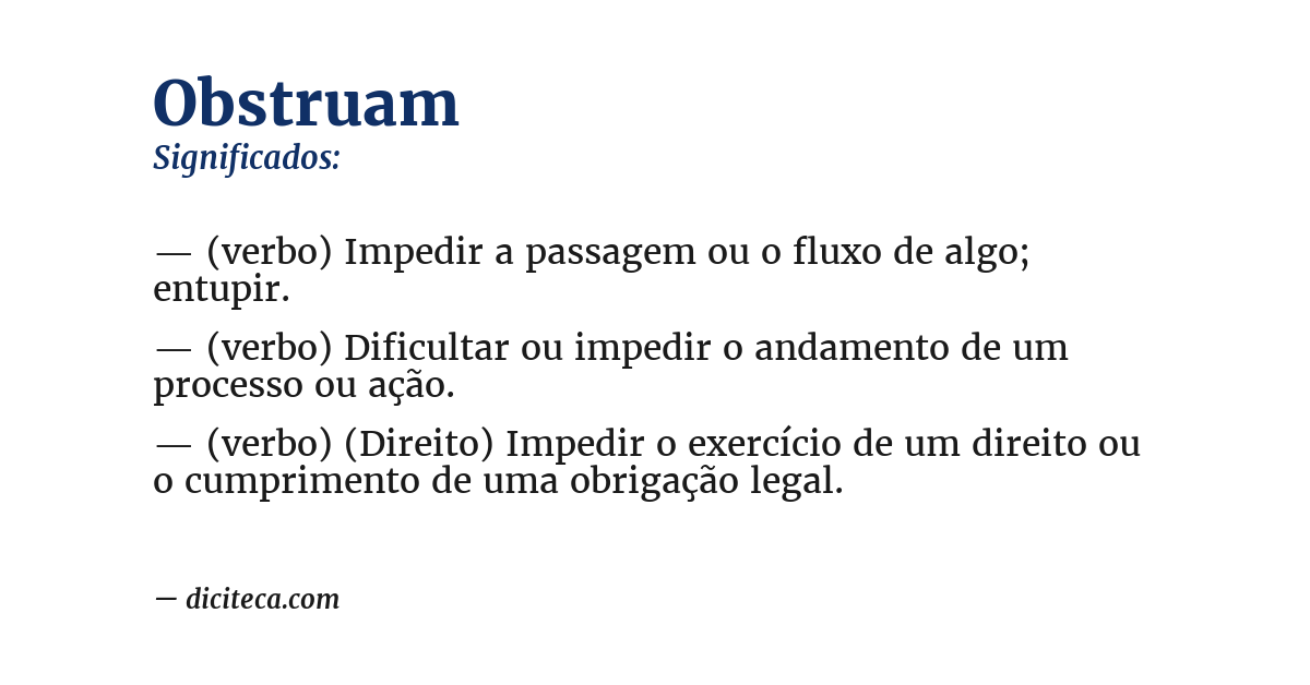 Significado de obstruam