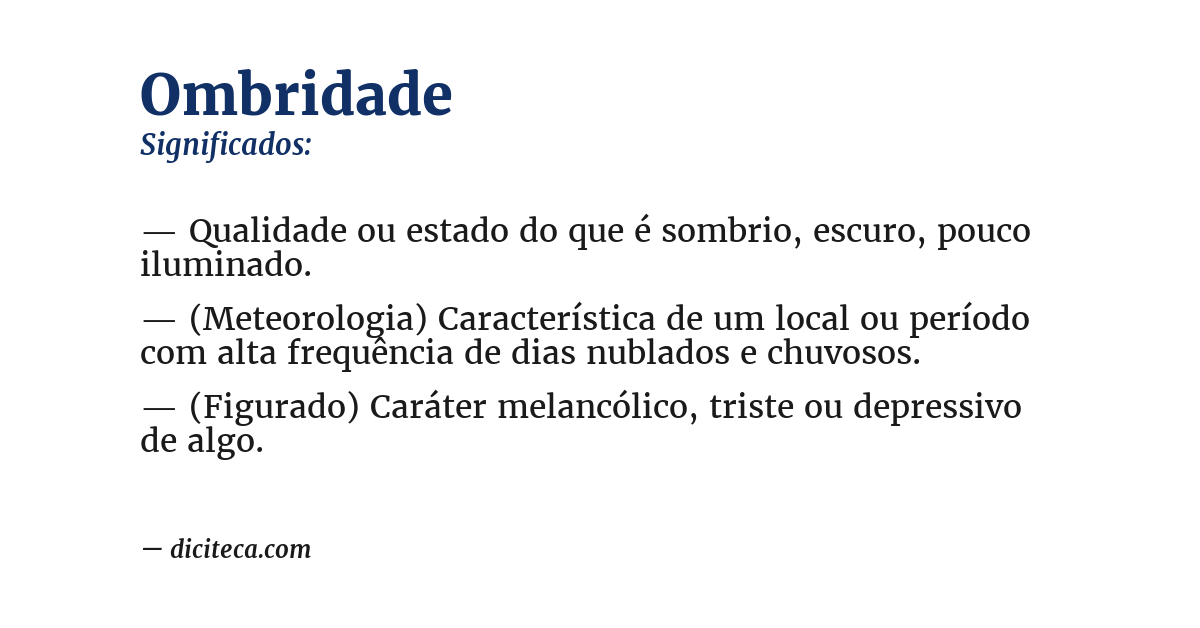 Significado de ombridade