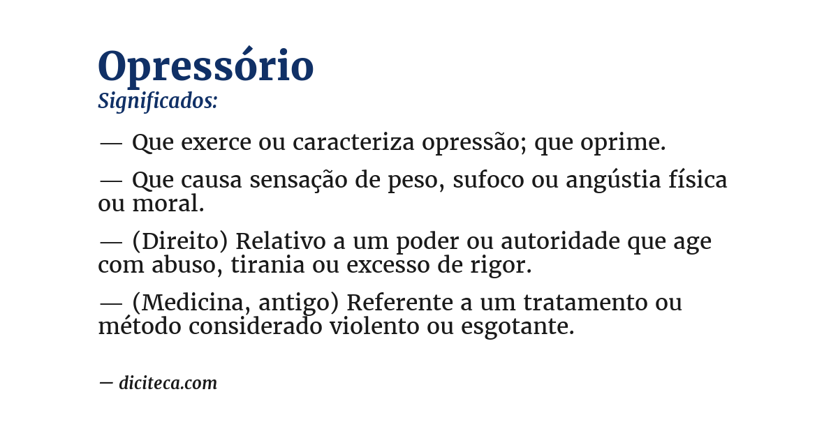 Significado de opressório