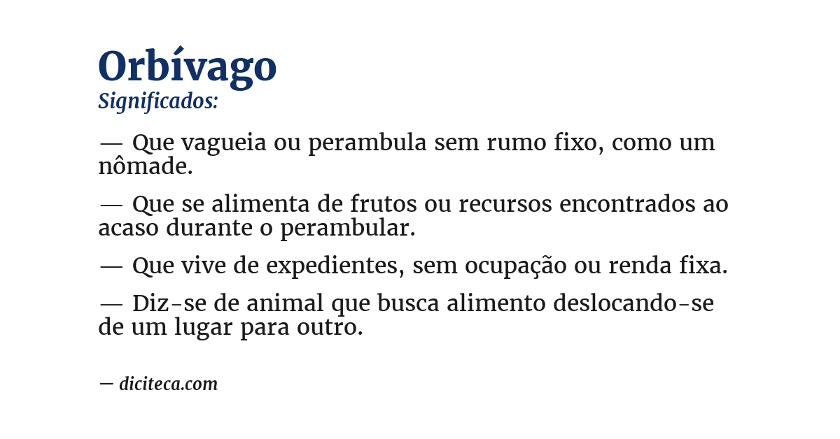 Significado de orbívago