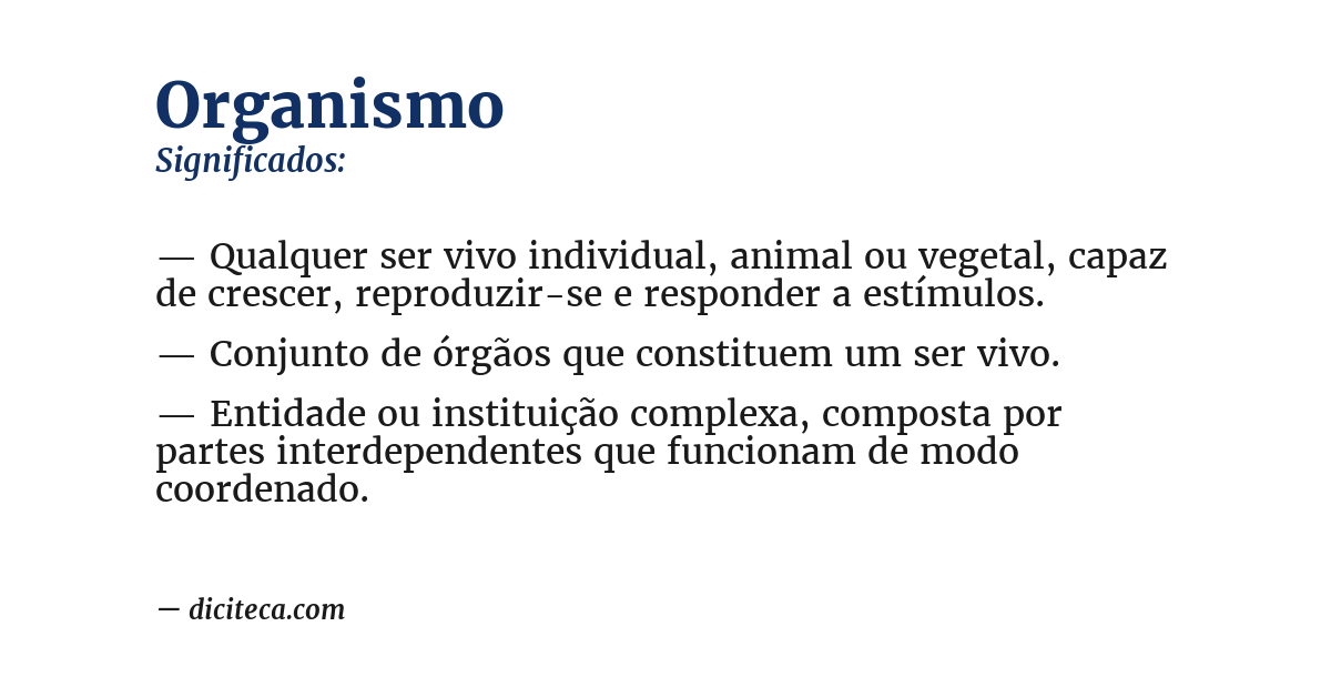 Significado de organismo