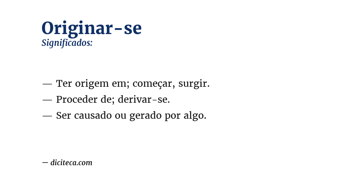 Significado de originar-se