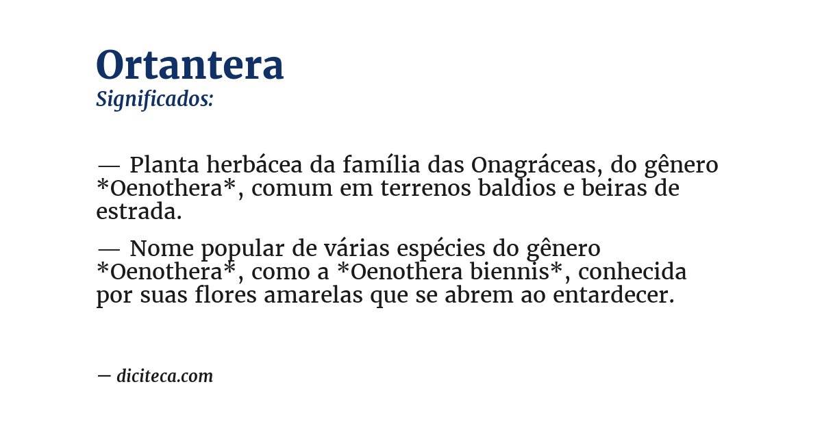 Significado de ortantera