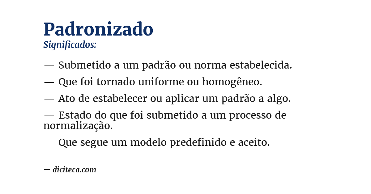 Significado de padronizado