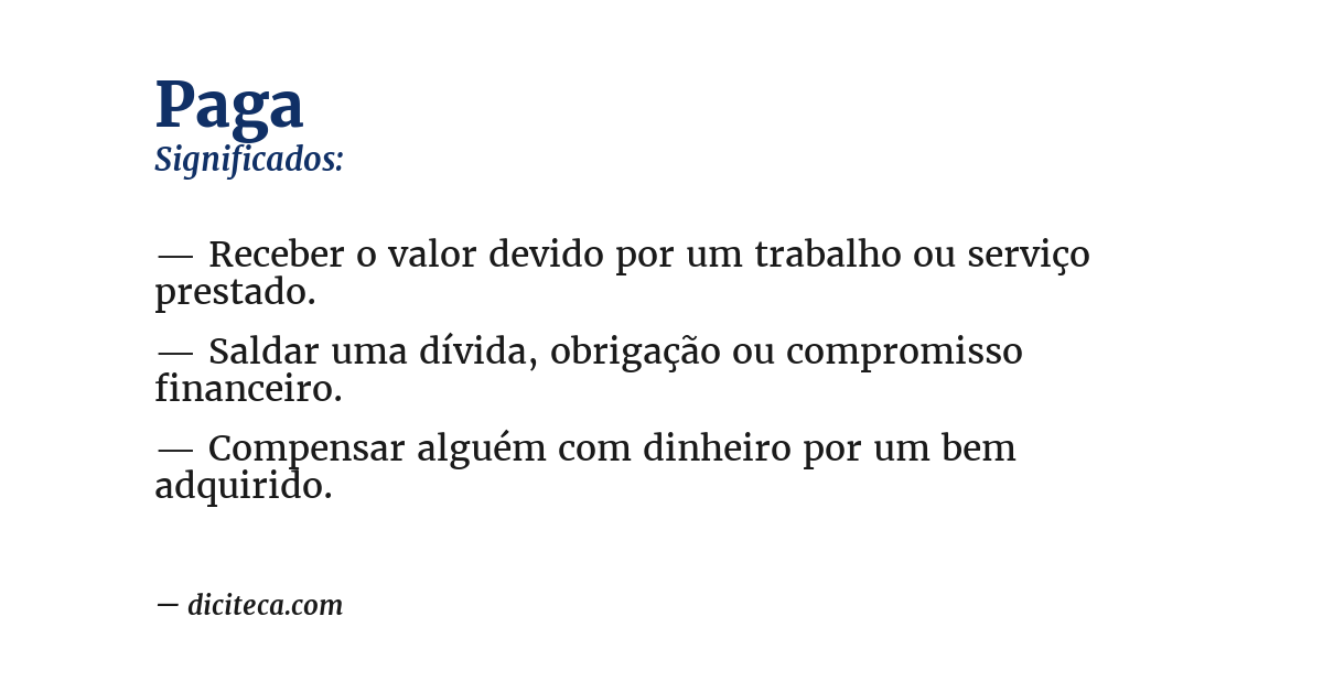 Significado de paga