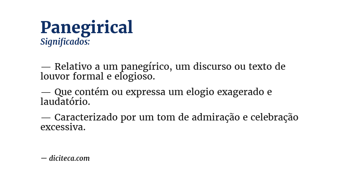 Significado de panegirical