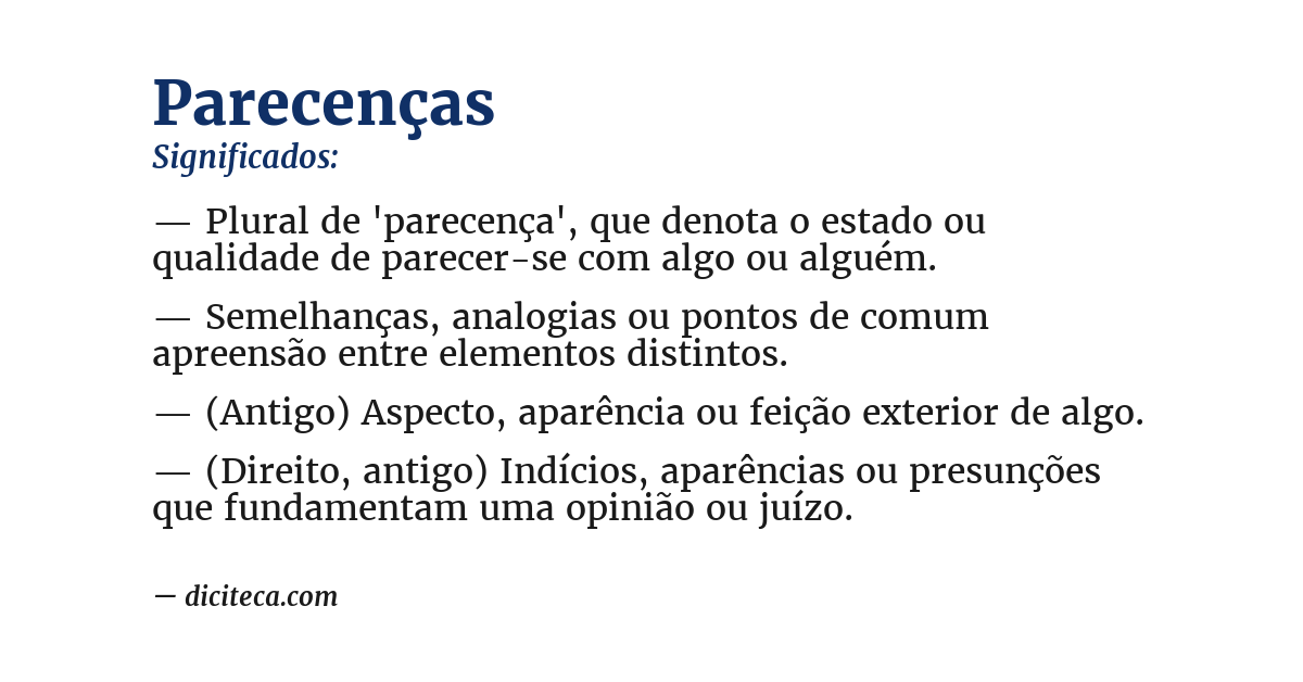 Significado de parecenças