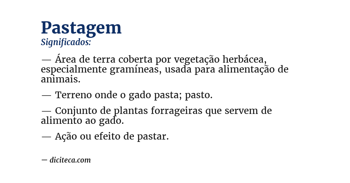 Significado de pastagem